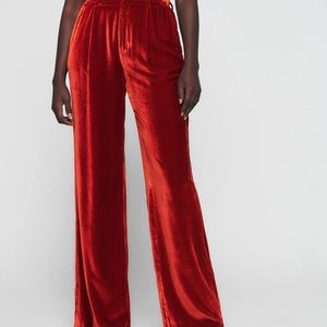 Velvet Blood orange Reformation Trousers